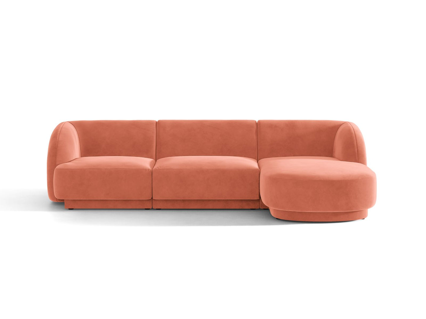 Miley — Corner Sofa Coral (Venus 2933) Black Plastic Right