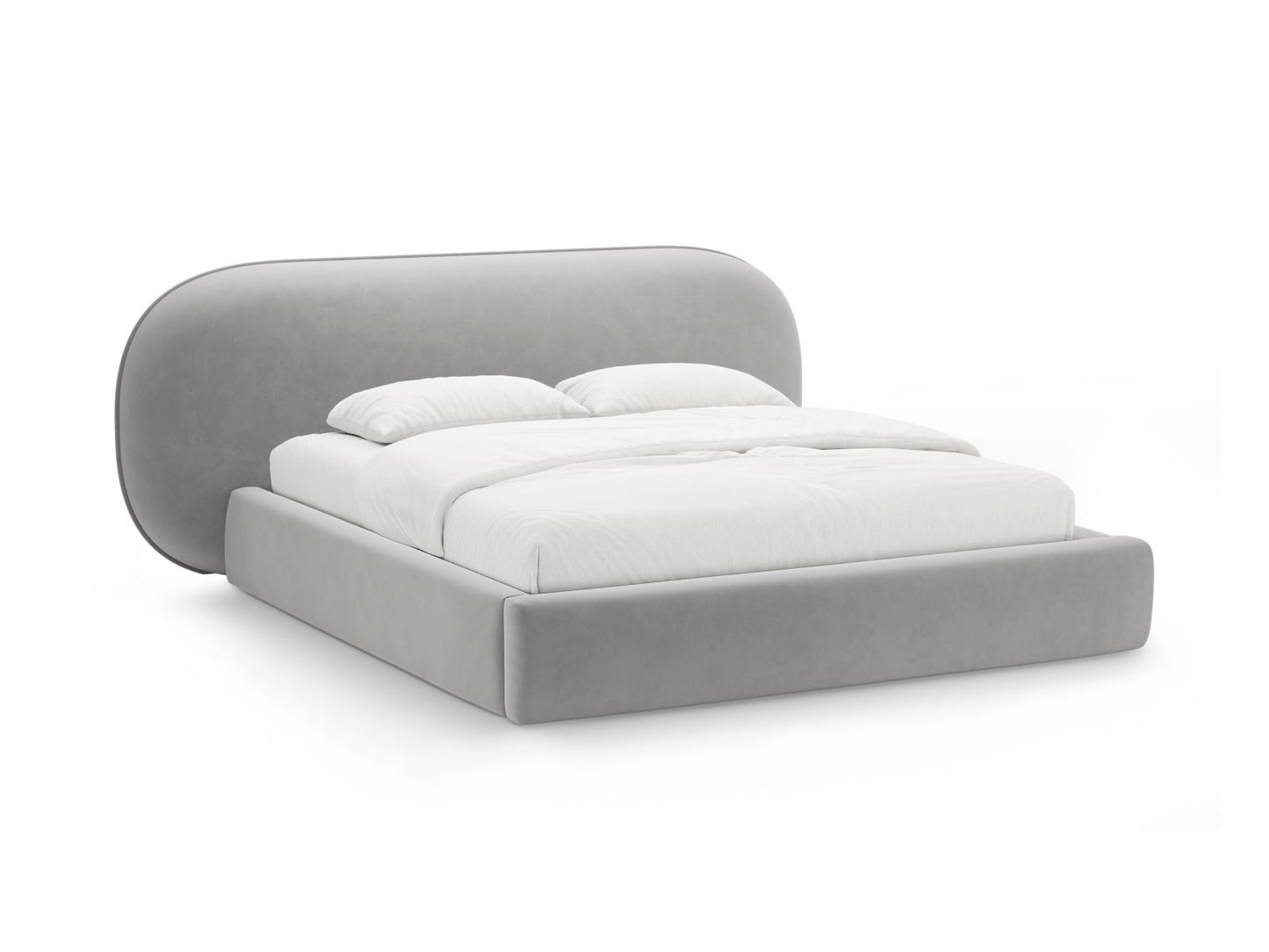 Ovalo — Bed Light Grey (Magic Velvet 2239) Black Plastic