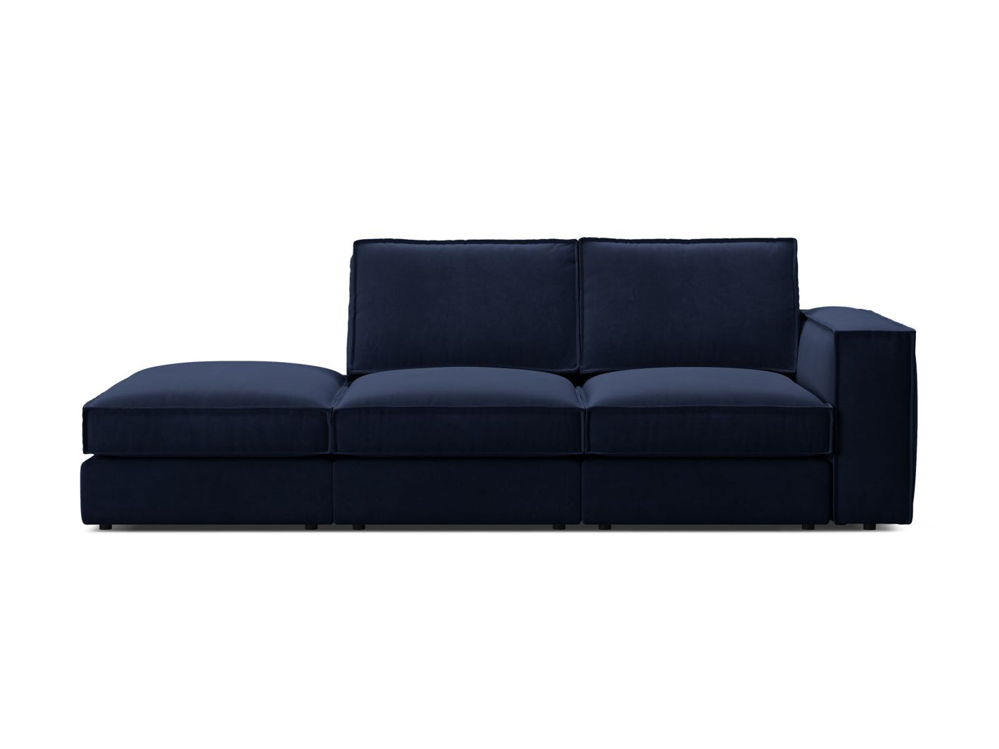 Pola — Sofa Royal Blue (Salvador 5) Black Plastic Left