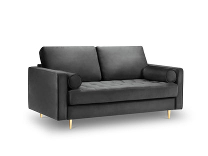 Aspen — Sofa Dark Grey (Salvador 18) Gold Metal