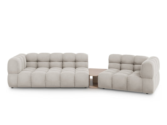 Sky — Sofa Light Beige (Casino Pearl) Black Plastic Right