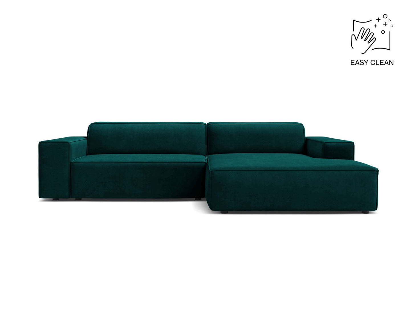 Jodie — Corner Sofa (224x162x77 cm) Deep Petrol (Venus 2911) Right
