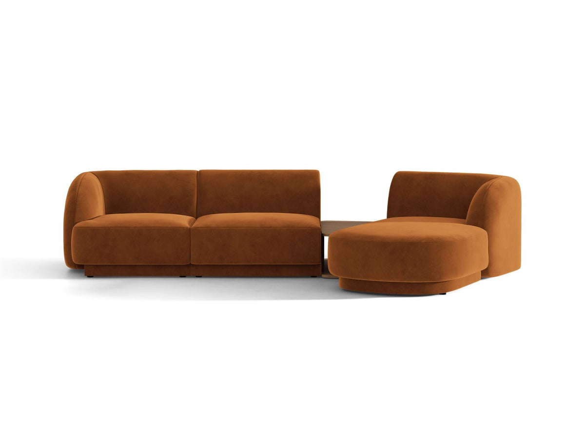 Miley — Sofa Terracotta (Bluvel 4215) Black Plastic Right