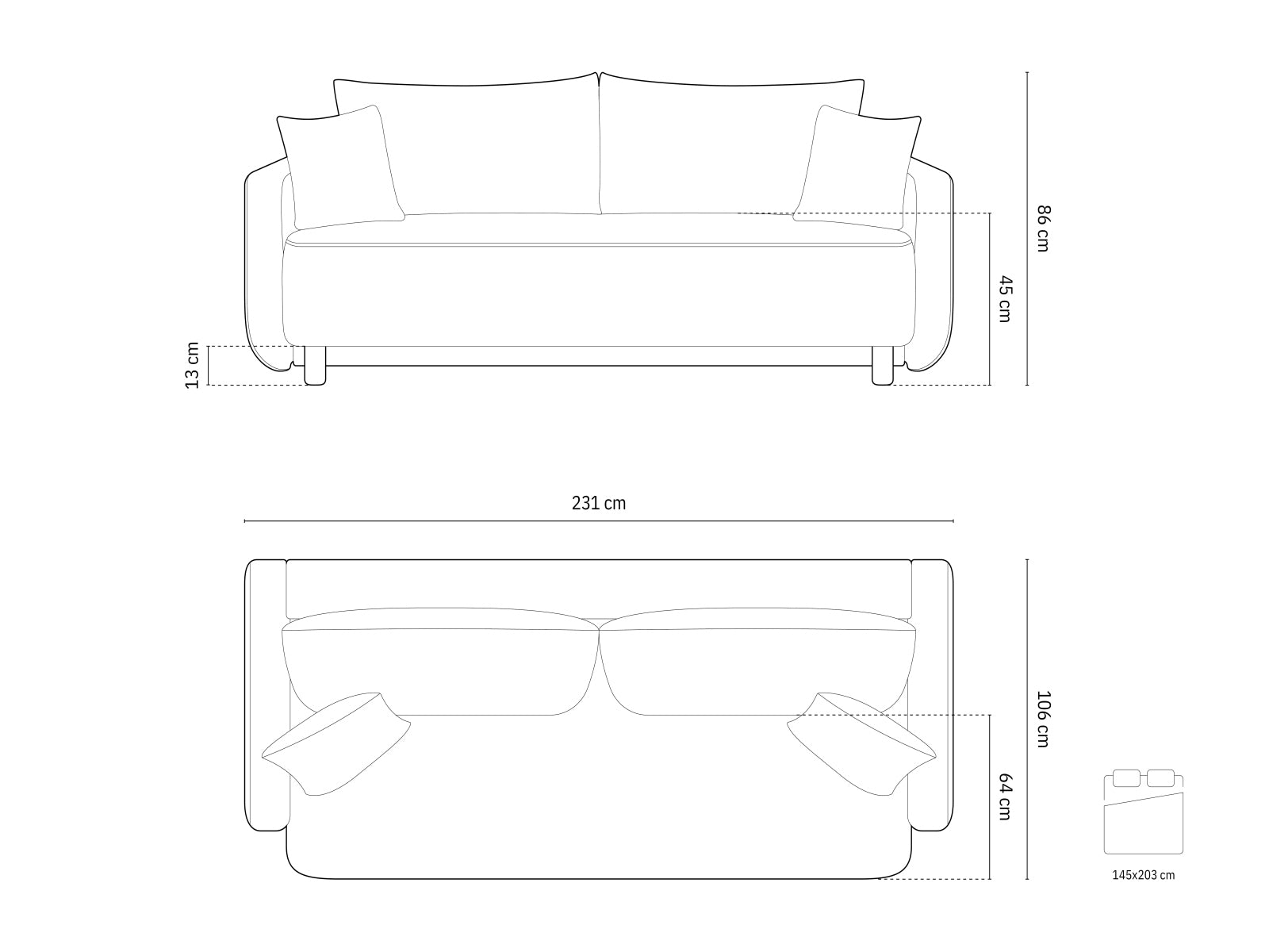 Elen — Sofa (231.0x106.0x86.0 cm)