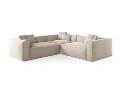 Aveiro — Corner Sofa Light Beige (Casino Pearl) Black Plastic