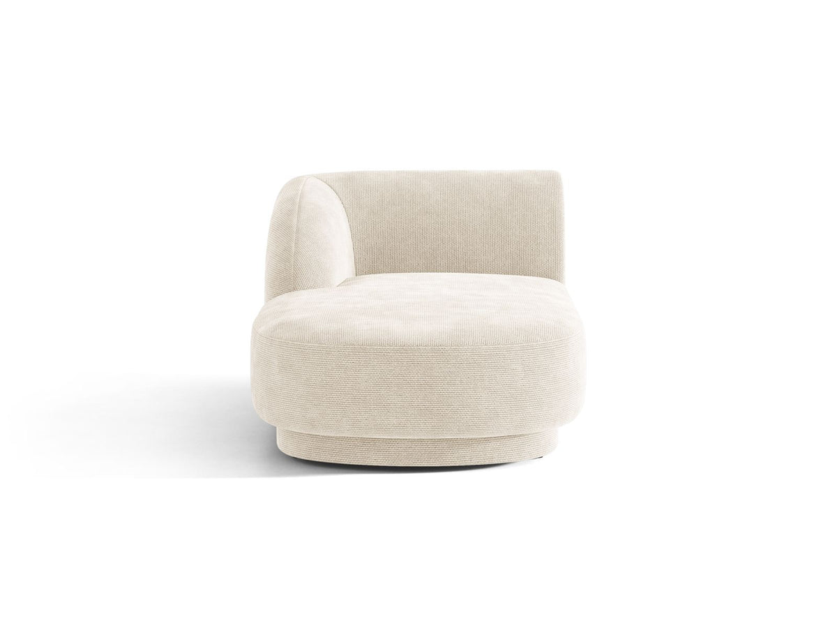 Miley — Chaise Longue Ivory (Eden 1 Ivory) Black Plastic Left