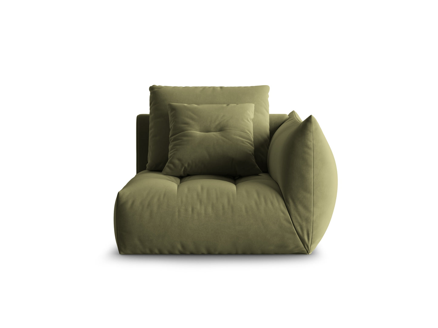 Bloom — Modular Sofa Light Green (Casino Forest) Black Plastic Right