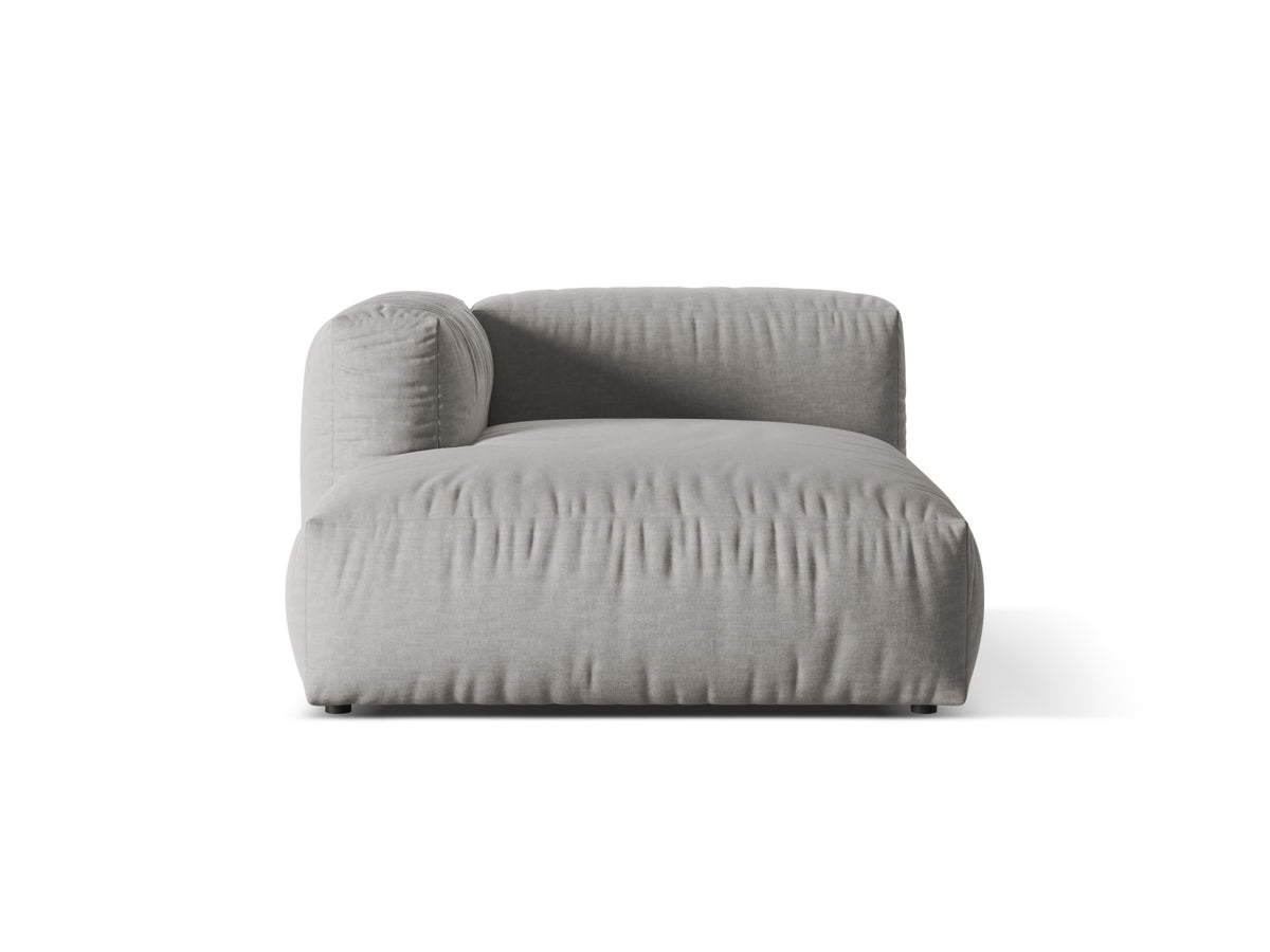 Martina — Chaise Longue Light Grey (Boston Light Grey) Black Plastic Left