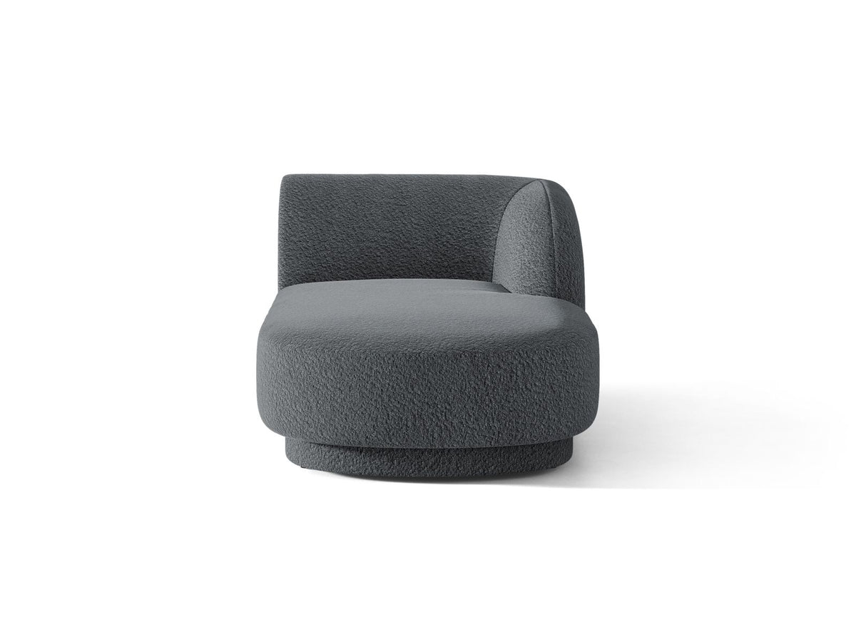 Miley — Chaise Longue Dark Grey (Baloo 2083) Black Plastic Right