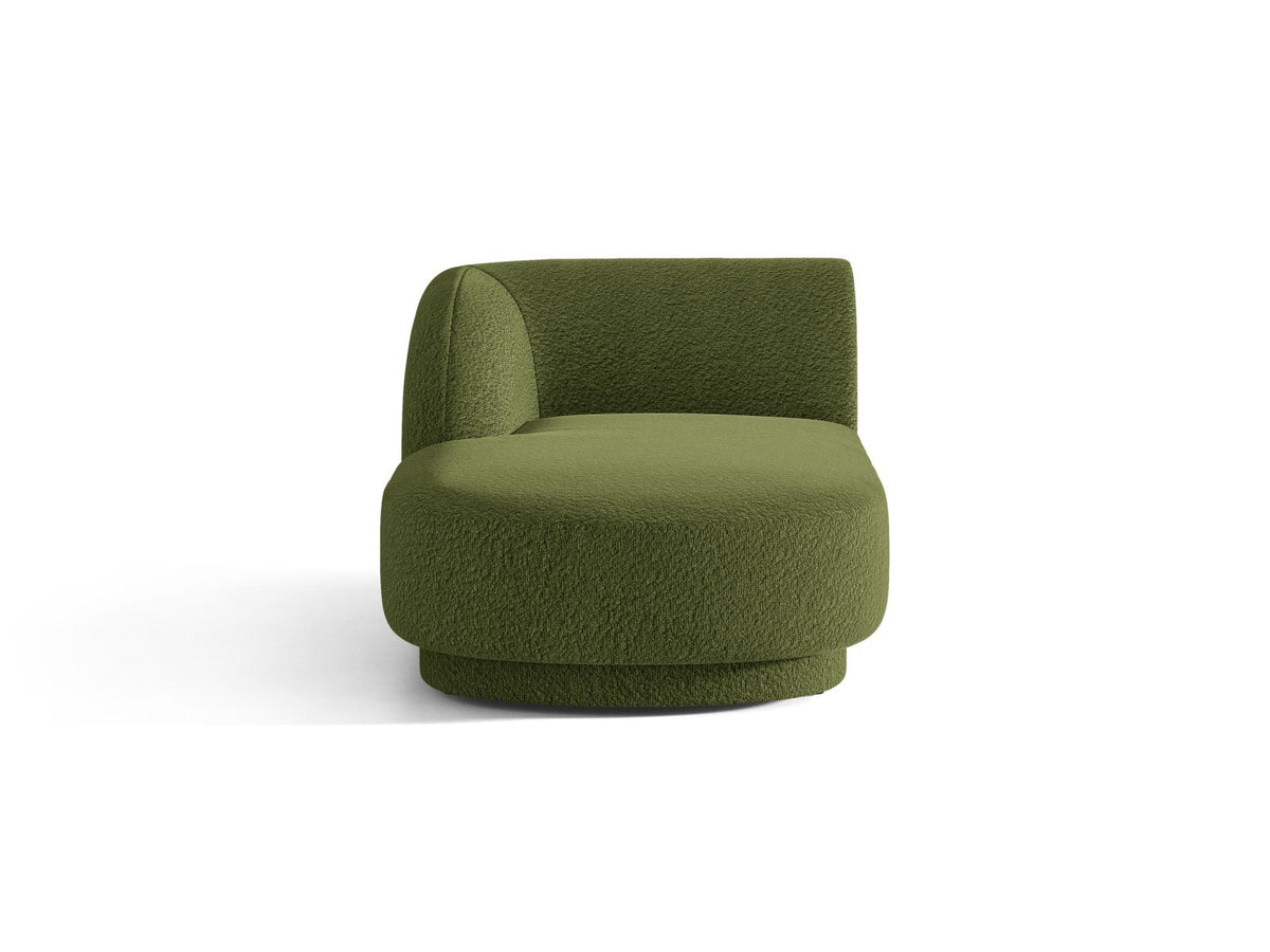 Miley — Chaise Longue Dark Olive Green (Baloo 2090) Black Plastic Left