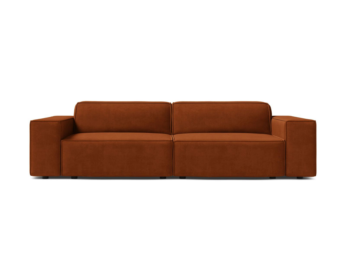 Jodie — Sofa Terracotta (Bluvel 4215) Black Plastic