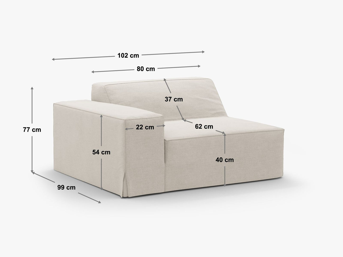 Jodie — modulinė sofa (102,0 x 99,0 x 77,0 cm)