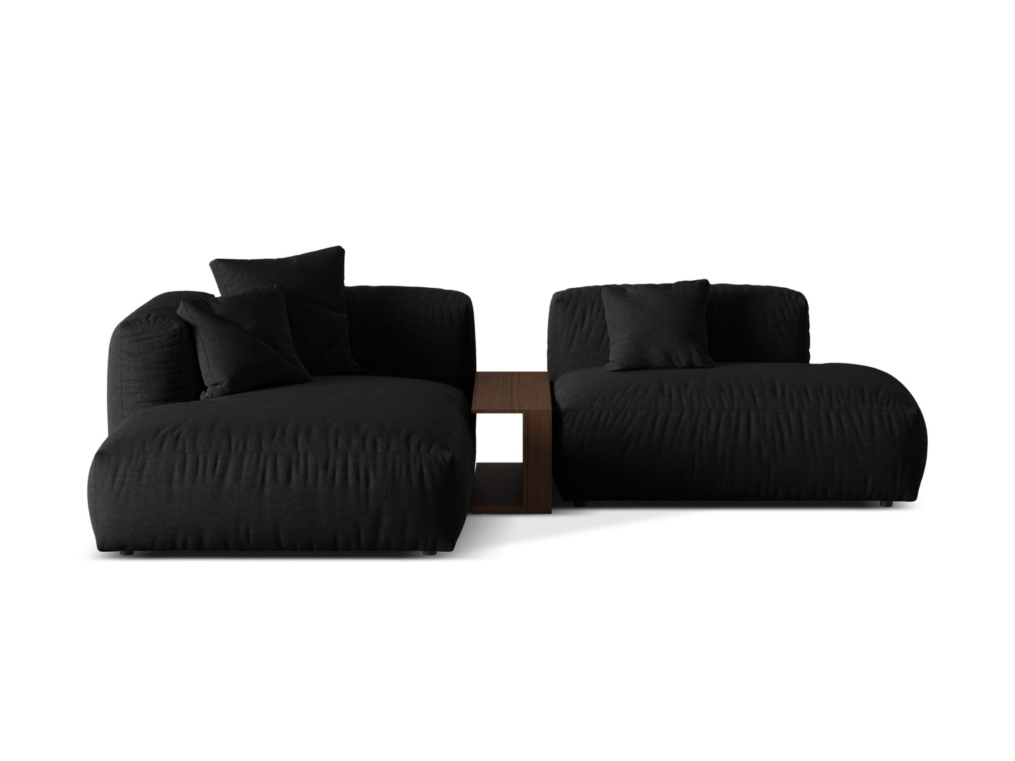 Martina — Corner Sofa Black (Boston Black) Black Plastic Left