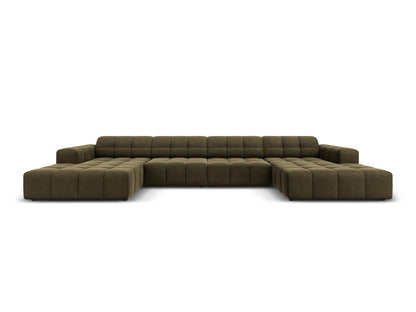 Chicago — Panoramic Sofa Green (Bluvel 77) Black Plastic