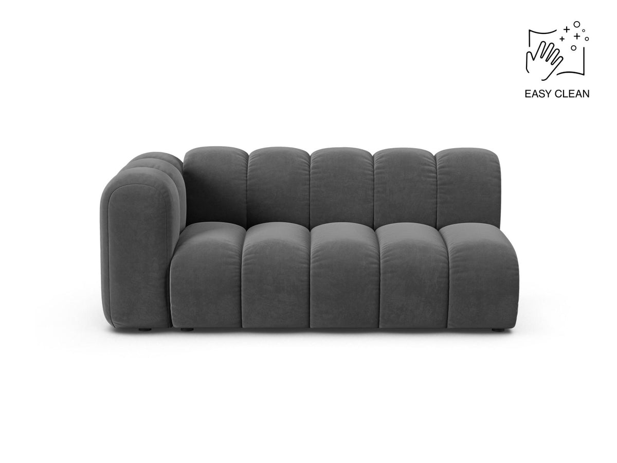 Lupine — Modular Sofa Grey (Venus 2930) Black Plastic Left