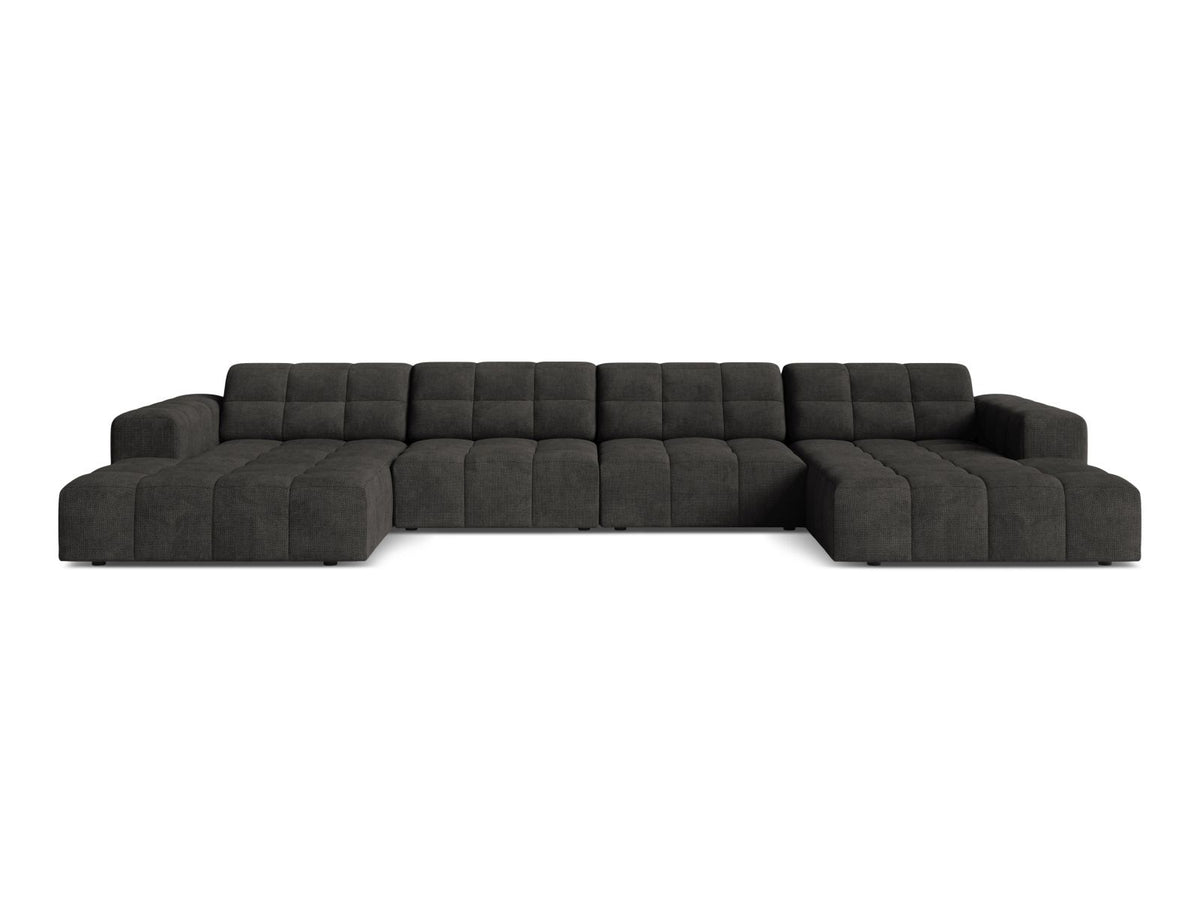 Jennifer — Panoramic Sofa Dark Grey (Eden 20 Graphite) Black Plastic