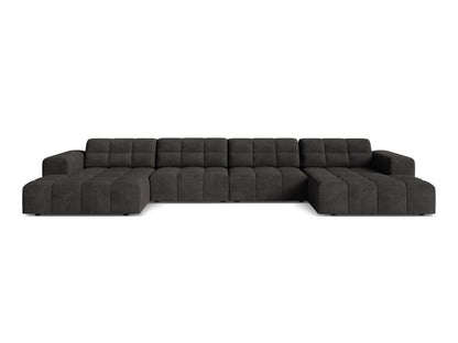 Jennifer — Panoramic Sofa Dark Grey (Eden 20 Graphite) Black Plastic