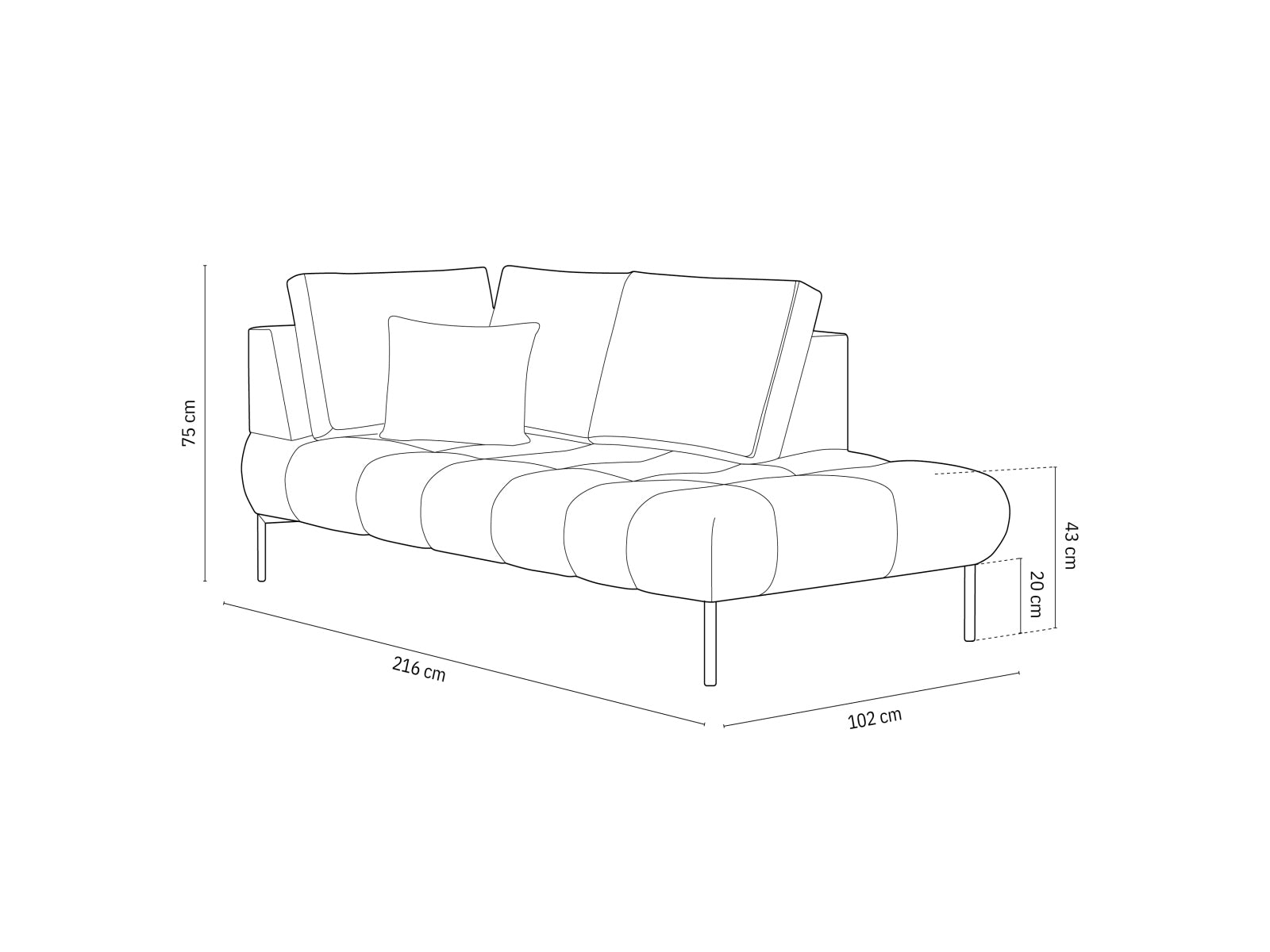 Hastings — Chaise Longue (216x102x75 cm)
