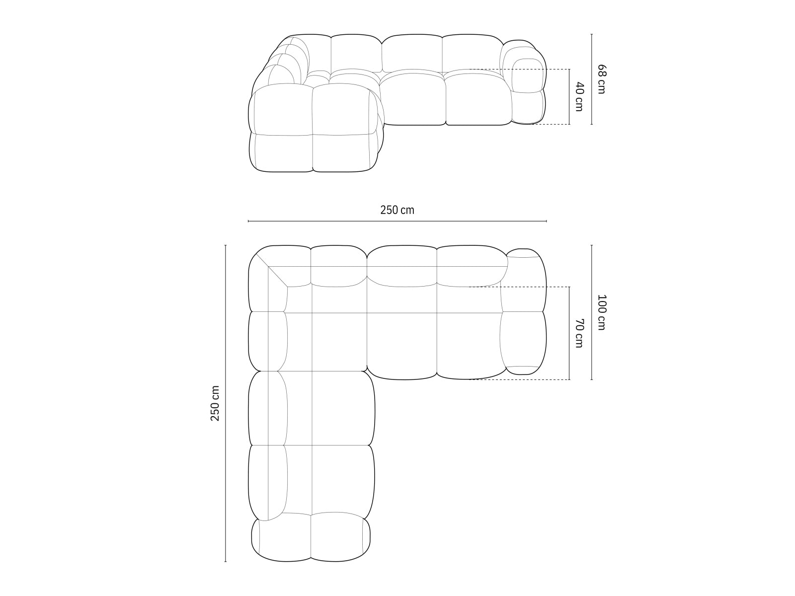Loretto — Sofa (250x250x68 cm)