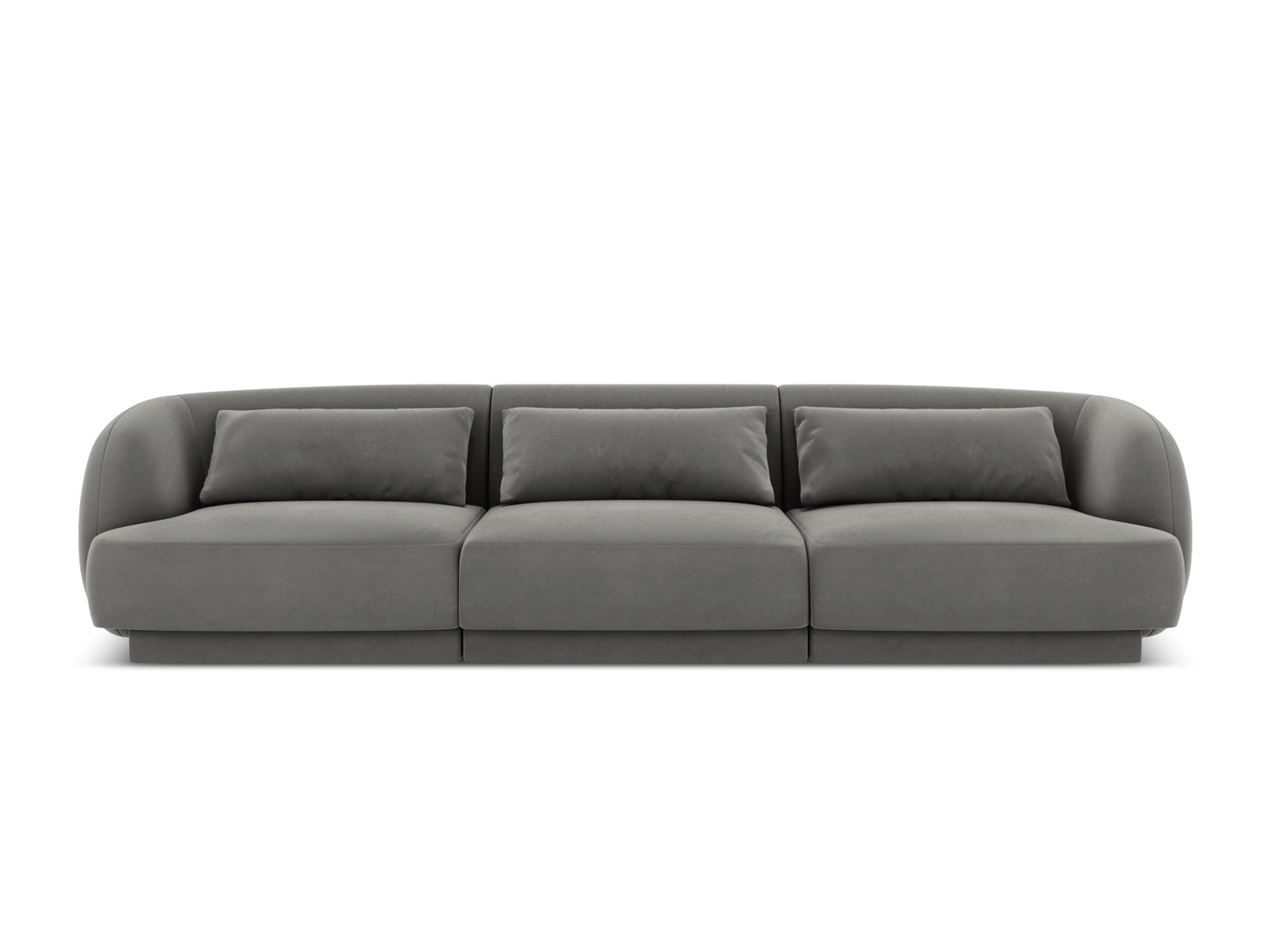Tulum — Sofa Light Grey (Bluvel 13) Black Plastic