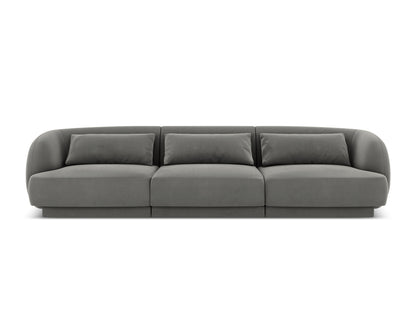 Tulum — Sofa Light Grey (Bluvel 13) Black Plastic