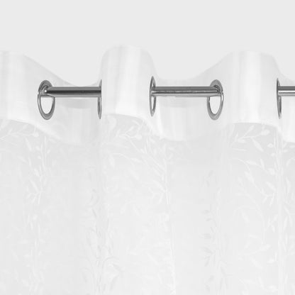 B2 Essentials White Voile Curtain with Flock and Rings 140x250 cm