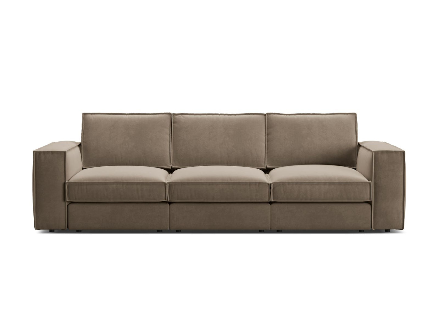 Pola — Sofa Grey Brown (Salvador 3) Black Plastic