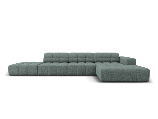Chicago — Corner Sofa Petrol (Haga 78) Black Plastic Right