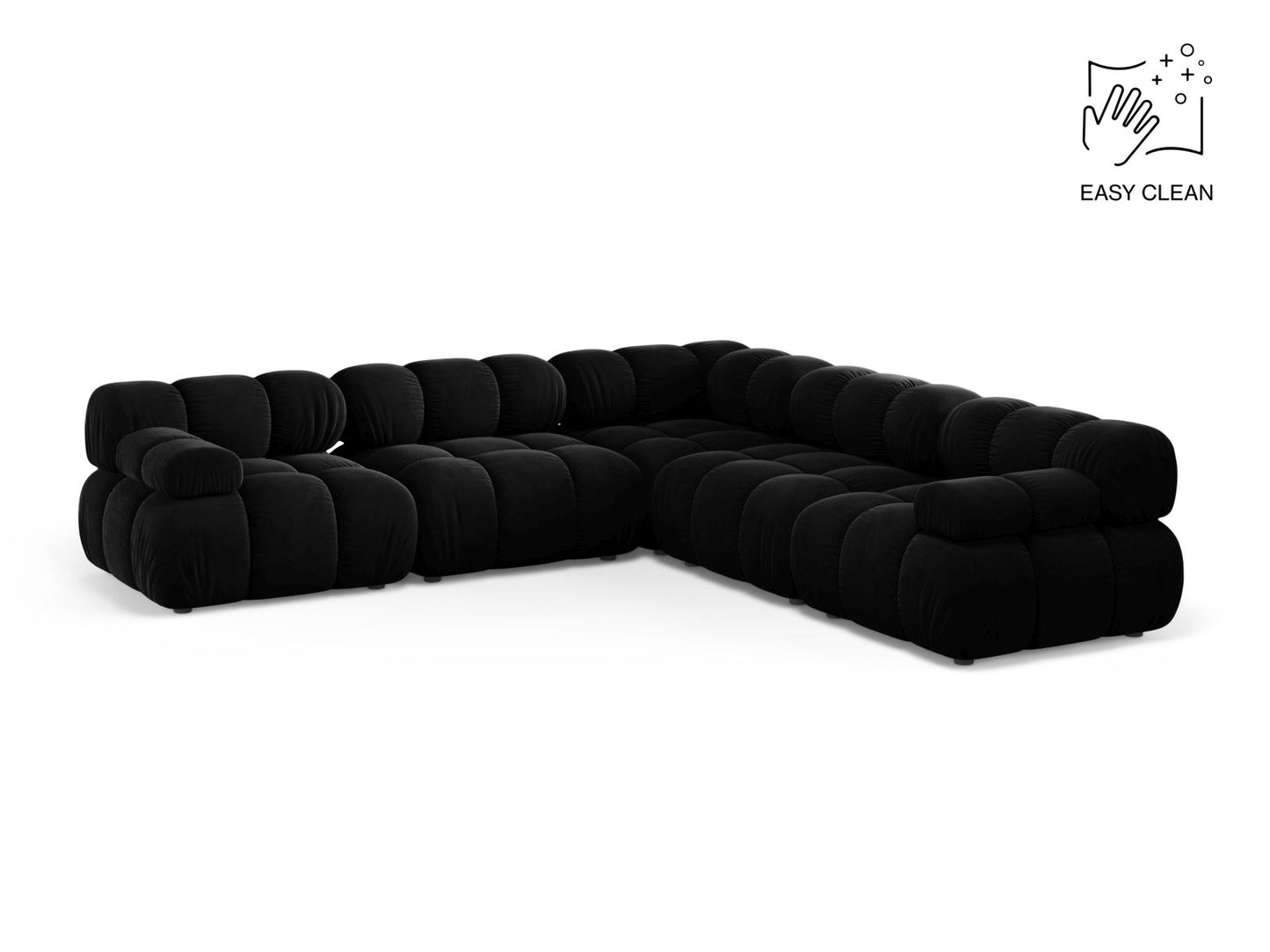 Bellis — Corner Sofa Black (Venus 2923) Black Plastic