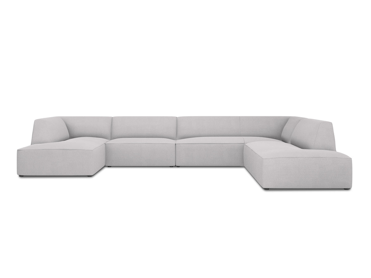 Ruby — Panoramic Sofa Light Grey (Ottawa 9) Black Plastic Right