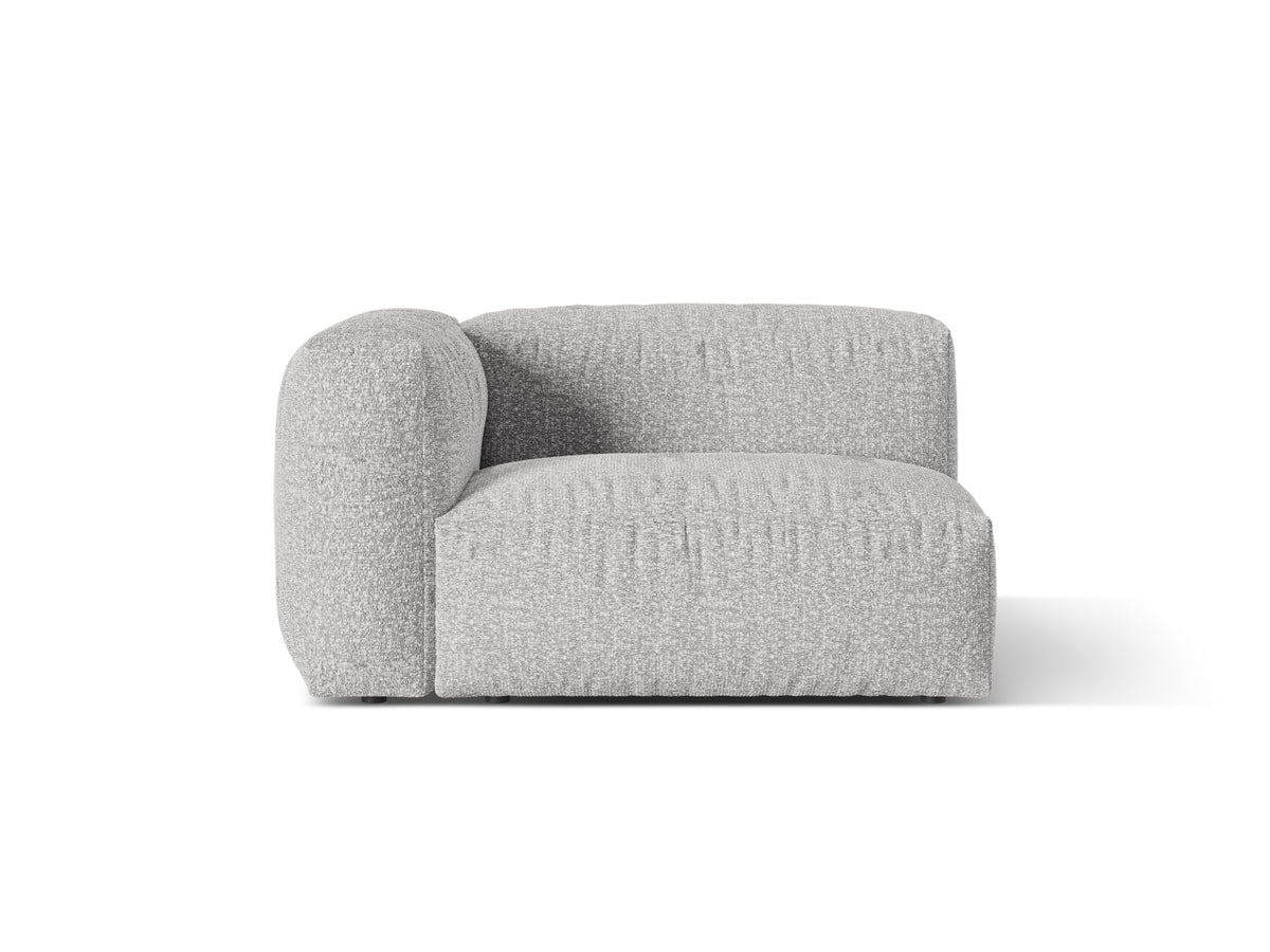 Martina — Modular Sofa Silver (Monet Silver) Black Plastic Left