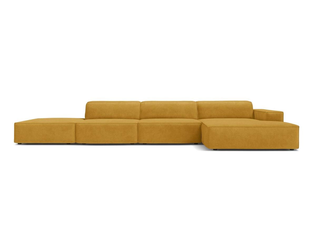 Jodie — Corner Sofa Yellow (Liberty 11) Black Plastic Right