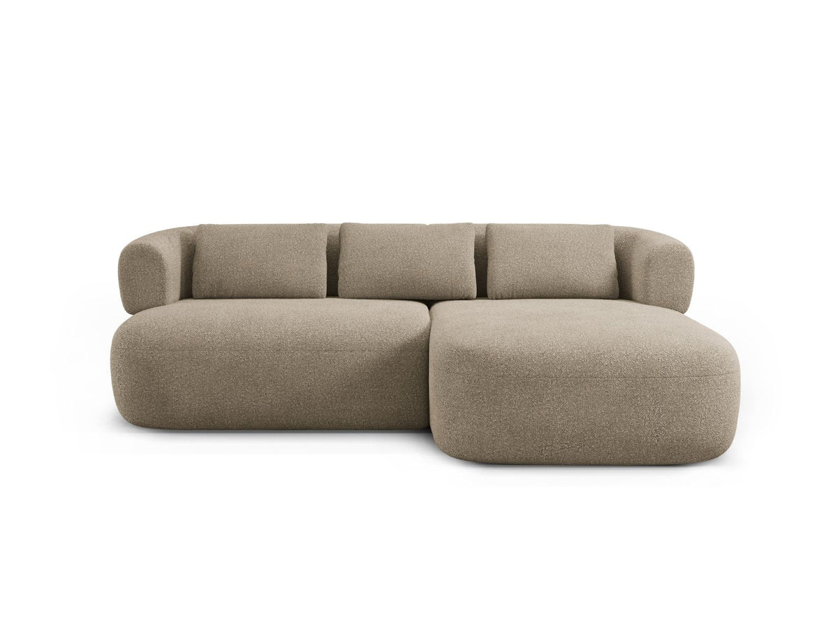 Jenny — Corner Sofa Light Brown (Now or Never 16) Black Plastic Right