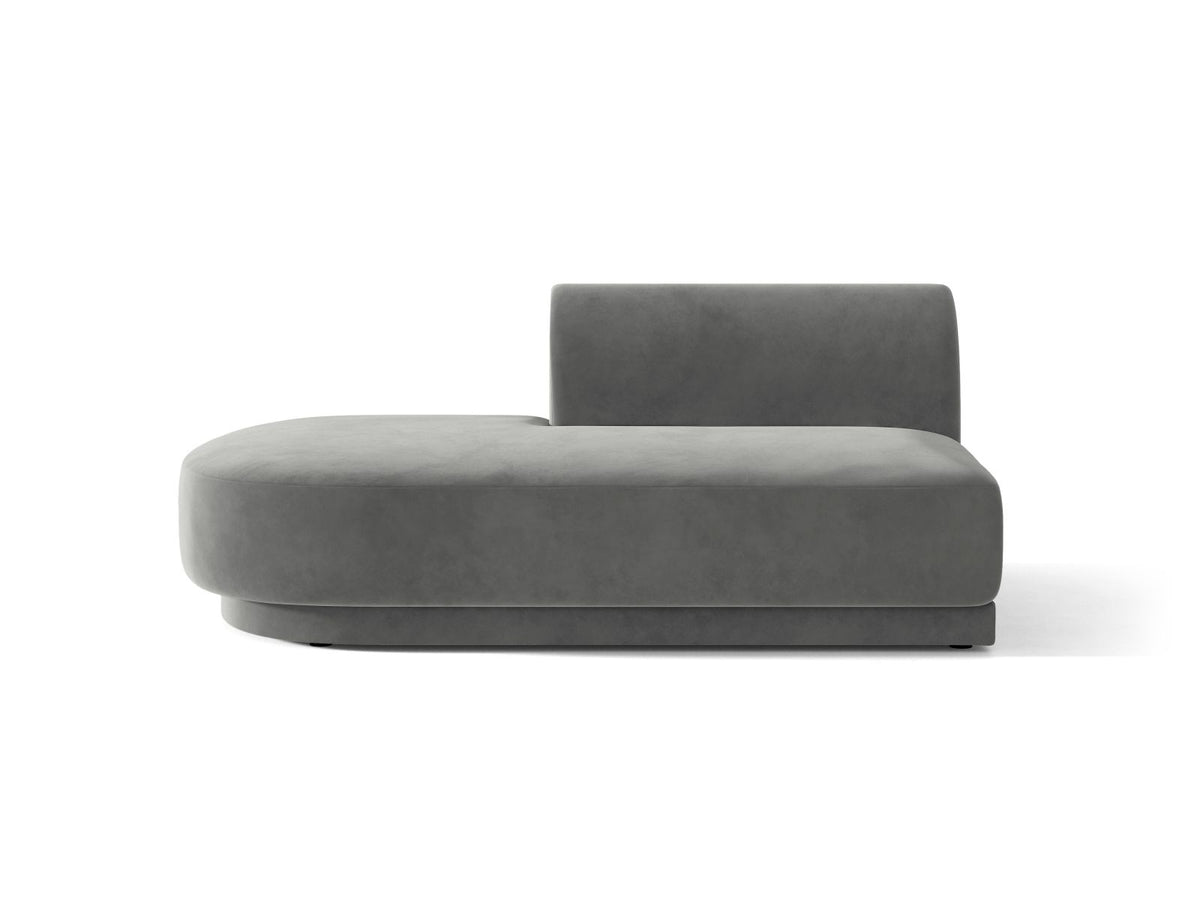 Miley — Modular Sofa Light Grey (Venus 2929) Black Plastic Left
