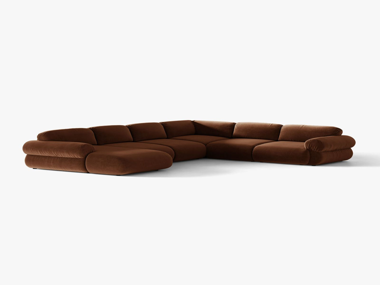 Ophelia — Panoramic Sofa (370x289x84 cm) Brown (Salvador 15) Right
