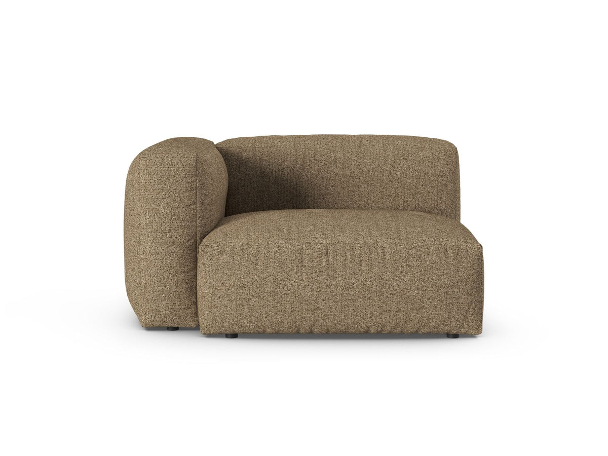 Martina — Modular Sofa Cappuccino (Monet Cappucino) Black Plastic Left
