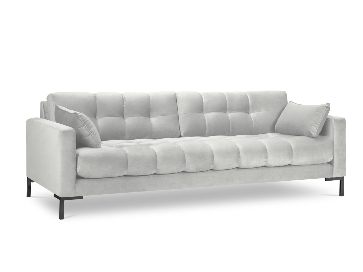 Mamaia — Sofa Silver (Bluvel 03) Black Metal