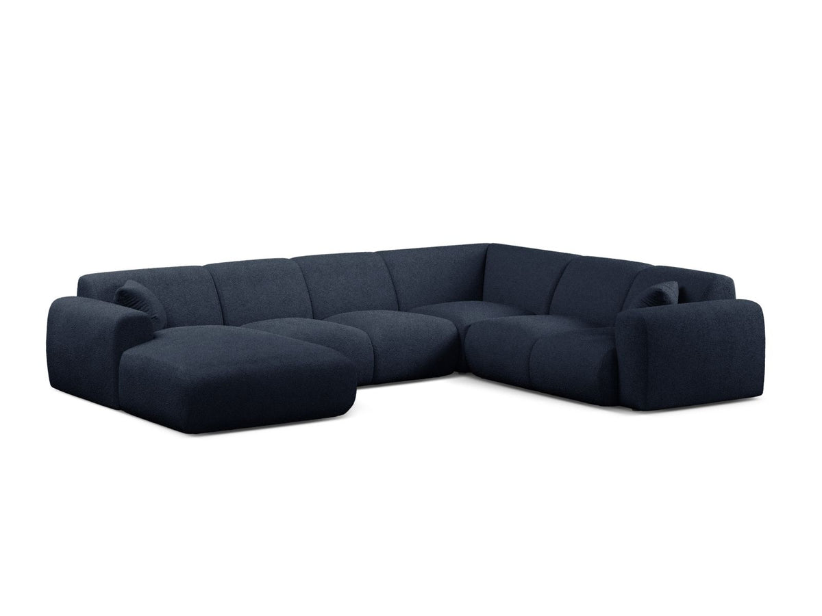 Molino — Panoramic Sofa Dark Blue (Baloo 2088) Black Plastic Right