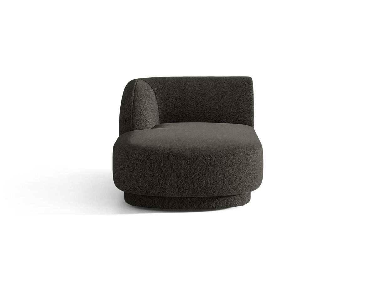 Miley — Chaise Longue Brown (Baloo 2081) Black Plastic Left