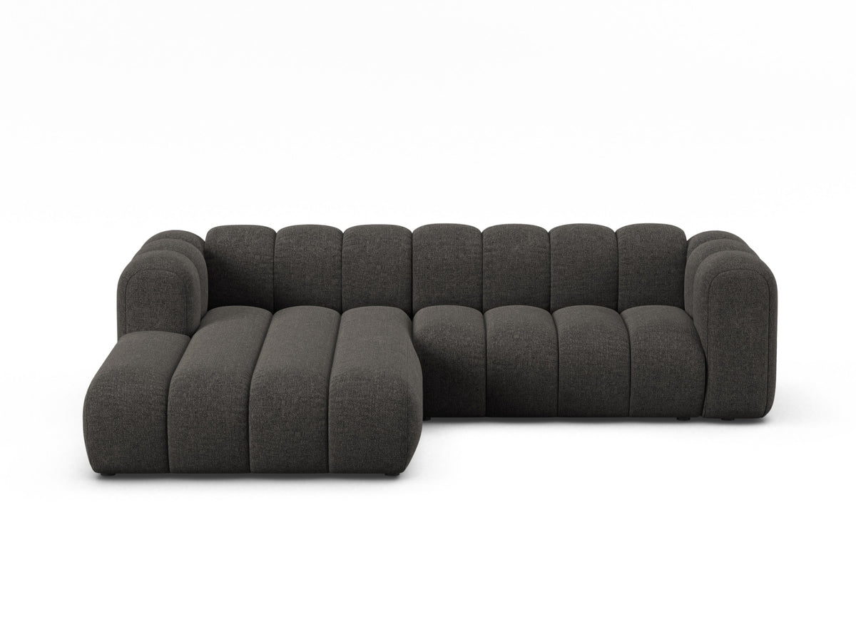 Lupine — Corner Sofa Dark Grey (Eden 20 Graphite) Black Plastic Left