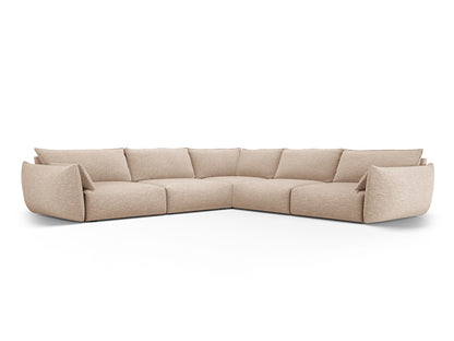Matera — Corner Sofa Beige (Haga 30) Black Plastic