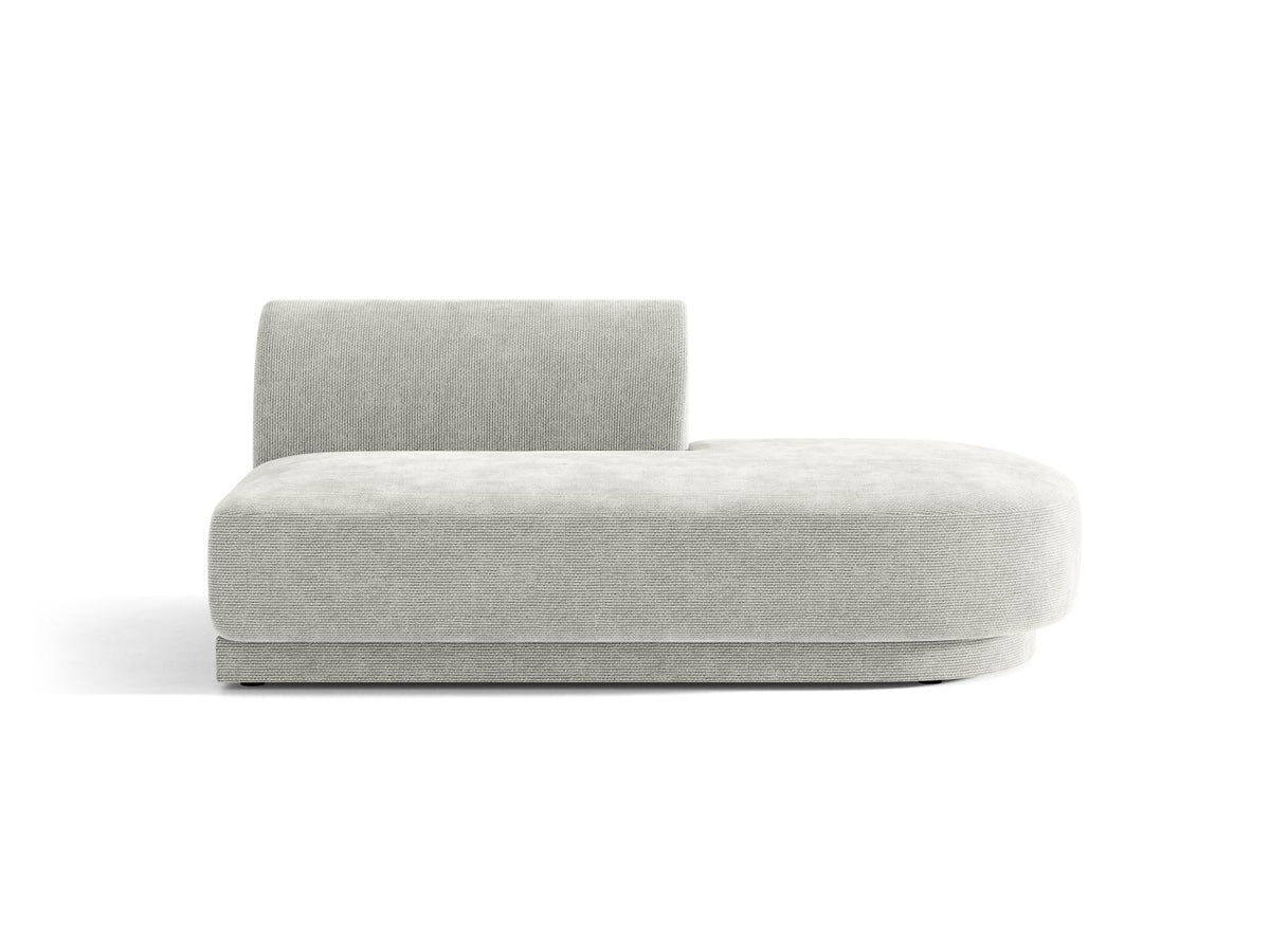 Miley — Modular Sofa Silver (Eden 17 Silver) Black Plastic Right