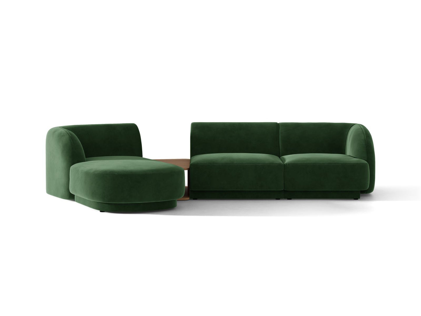 Miley — Sofa Bottle Green (Venus 2940) Black Plastic Left