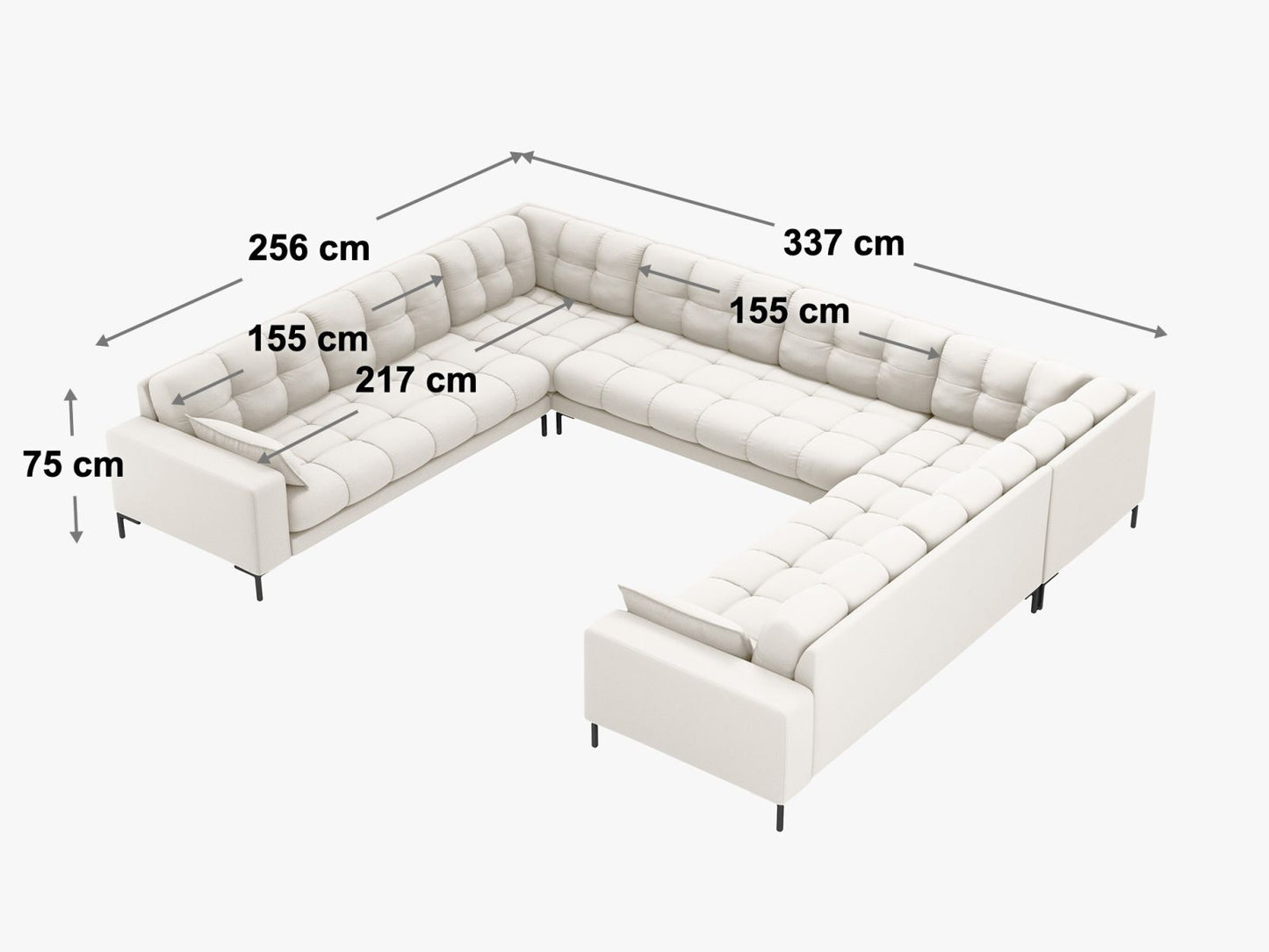 Mamaia — Panoraminė sofa (337,0 x 256,0 x 75,0 cm)
