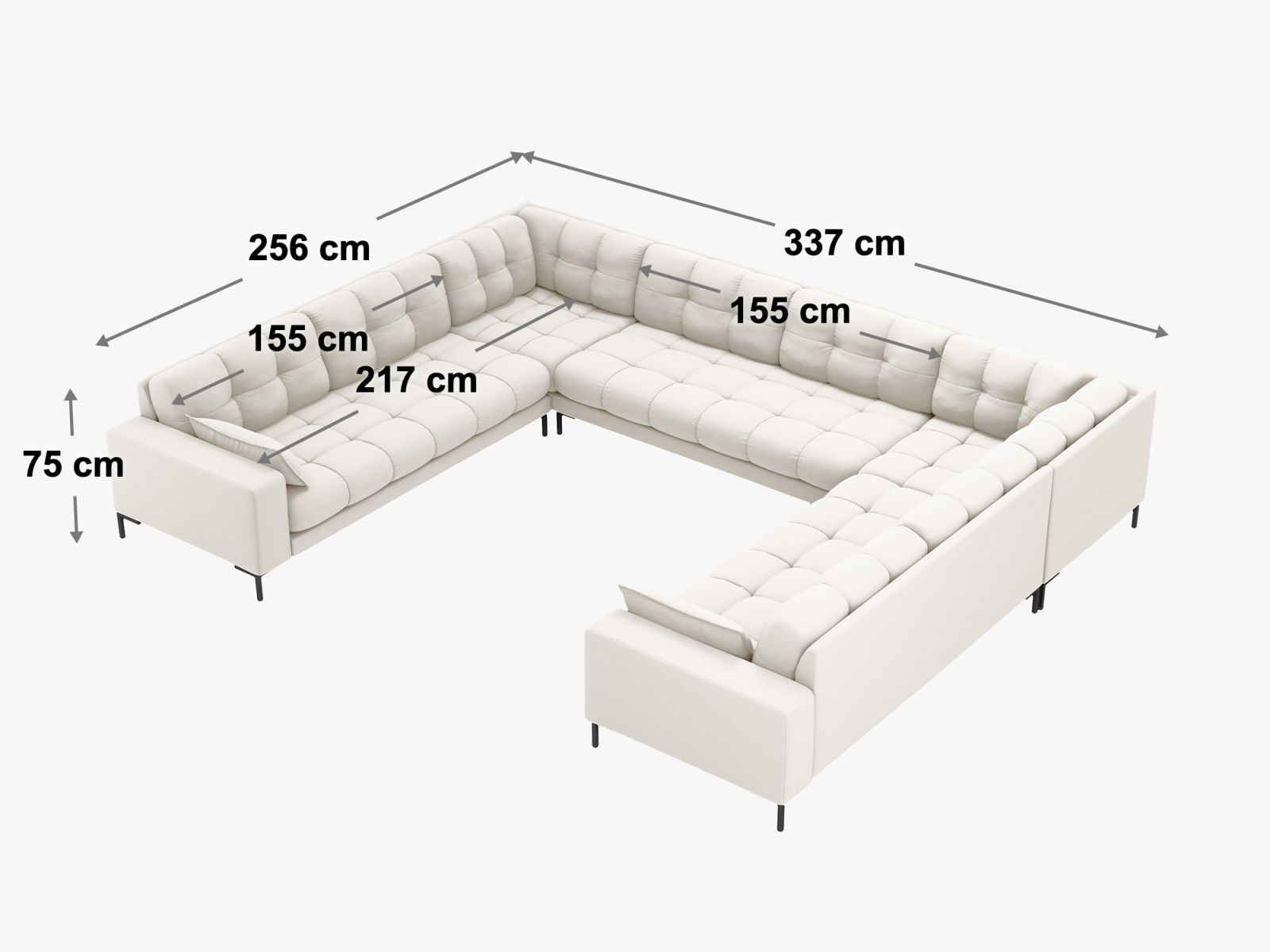 Mamaia — Panoraminė sofa (337,0 x 256,0 x 75,0 cm)