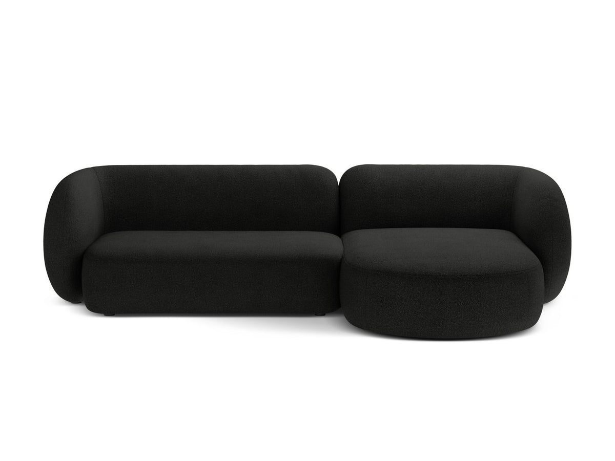 Kate — Corner Sofa Black (Baloo 2082) Black Plastic Right