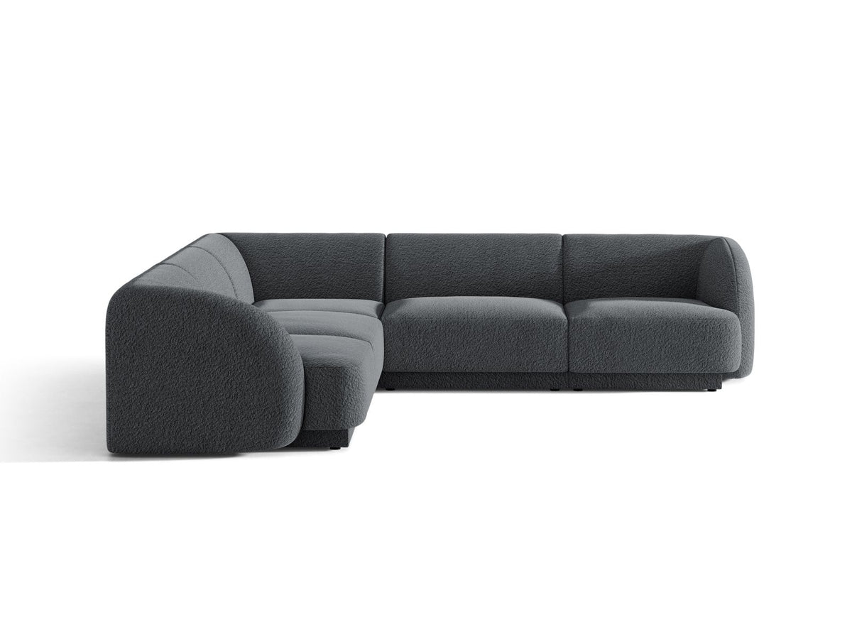 Miley — Corner Sofa Dark Grey (Baloo 2083) Black Plastic