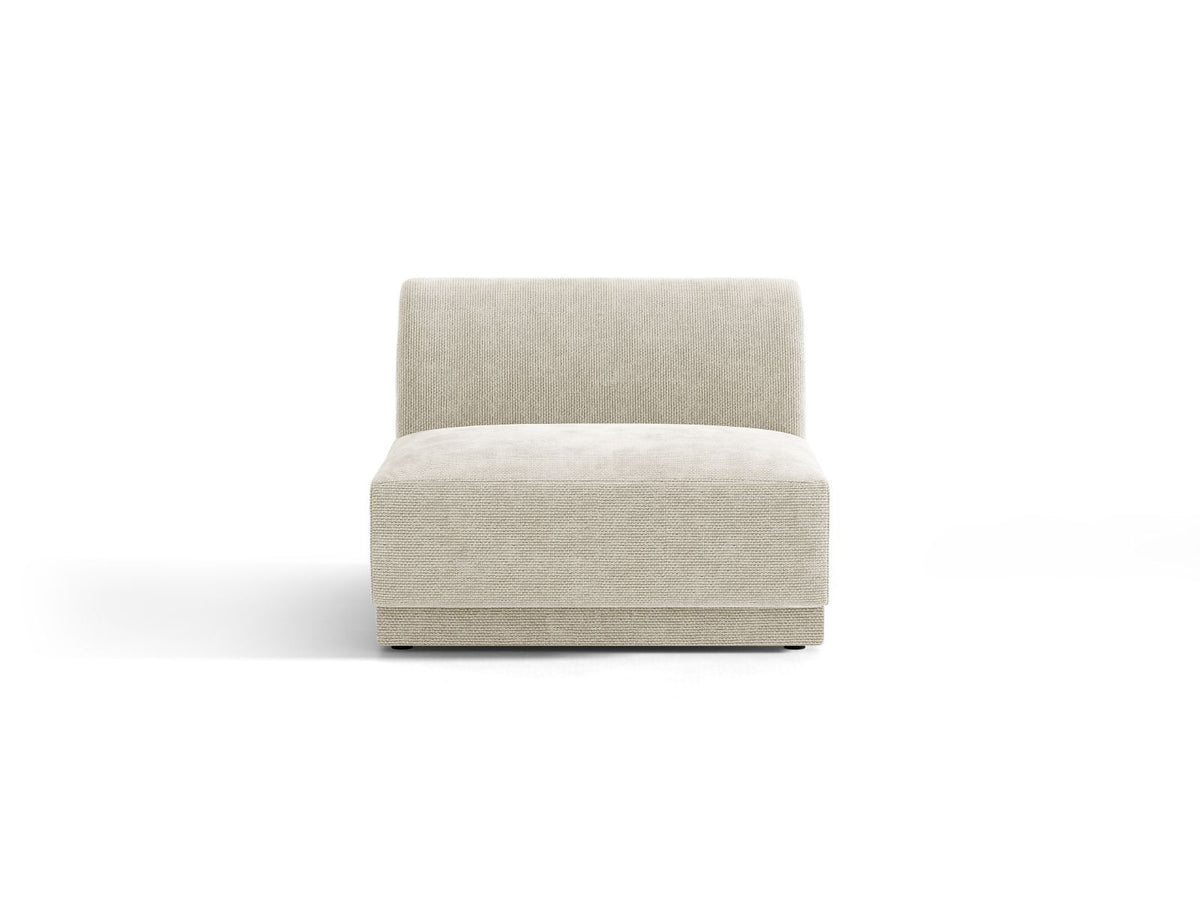 Miley — Modular Sofa Light Beige (Eden 2 Pearl) Black Plastic