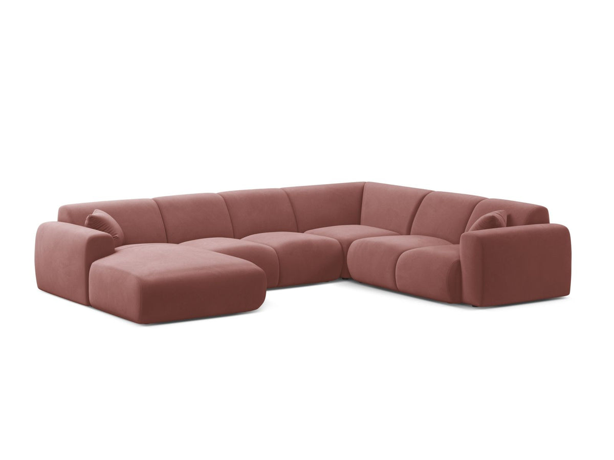 Molino — Panoramic Sofa Flamingo (Casino Salmon) Black Plastic Right
