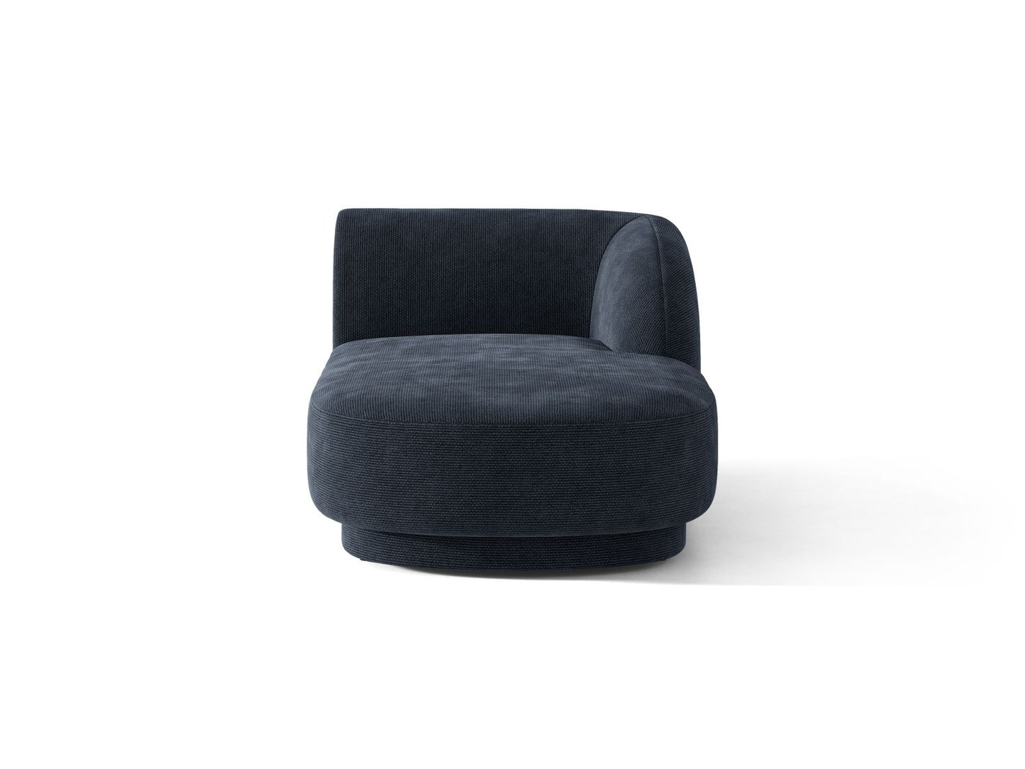 Miley — Chaise Longue Navy Blue (Eden 16 Deep Blue) Black Plastic Right